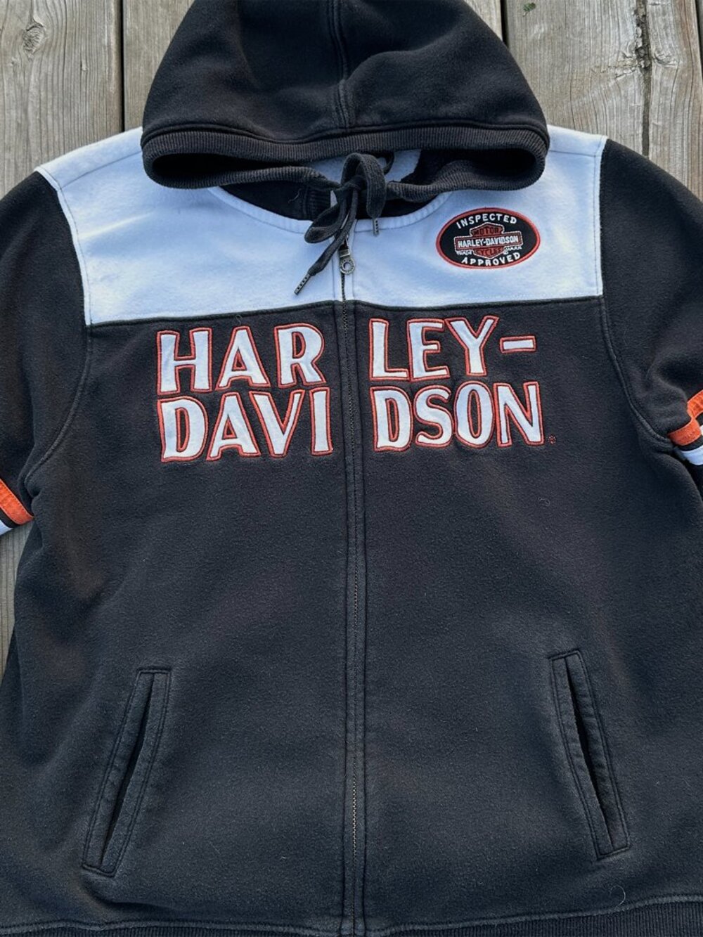 2010s harley davidson zip up hoodie embroidered - Picture 2 of 5